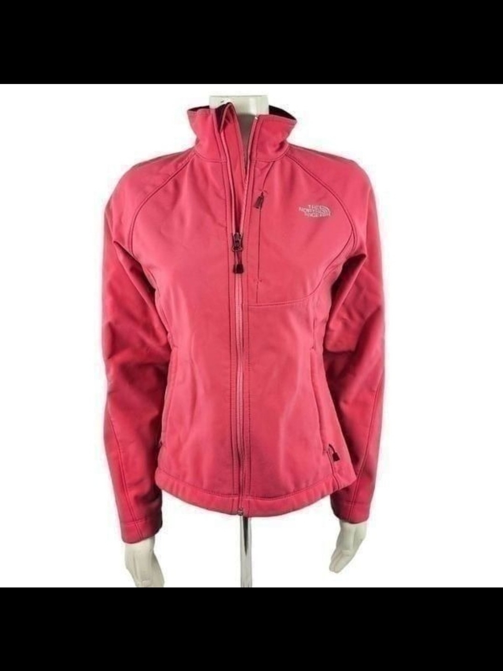 The North Face women's size medium fleece lined soft shell jacket pink